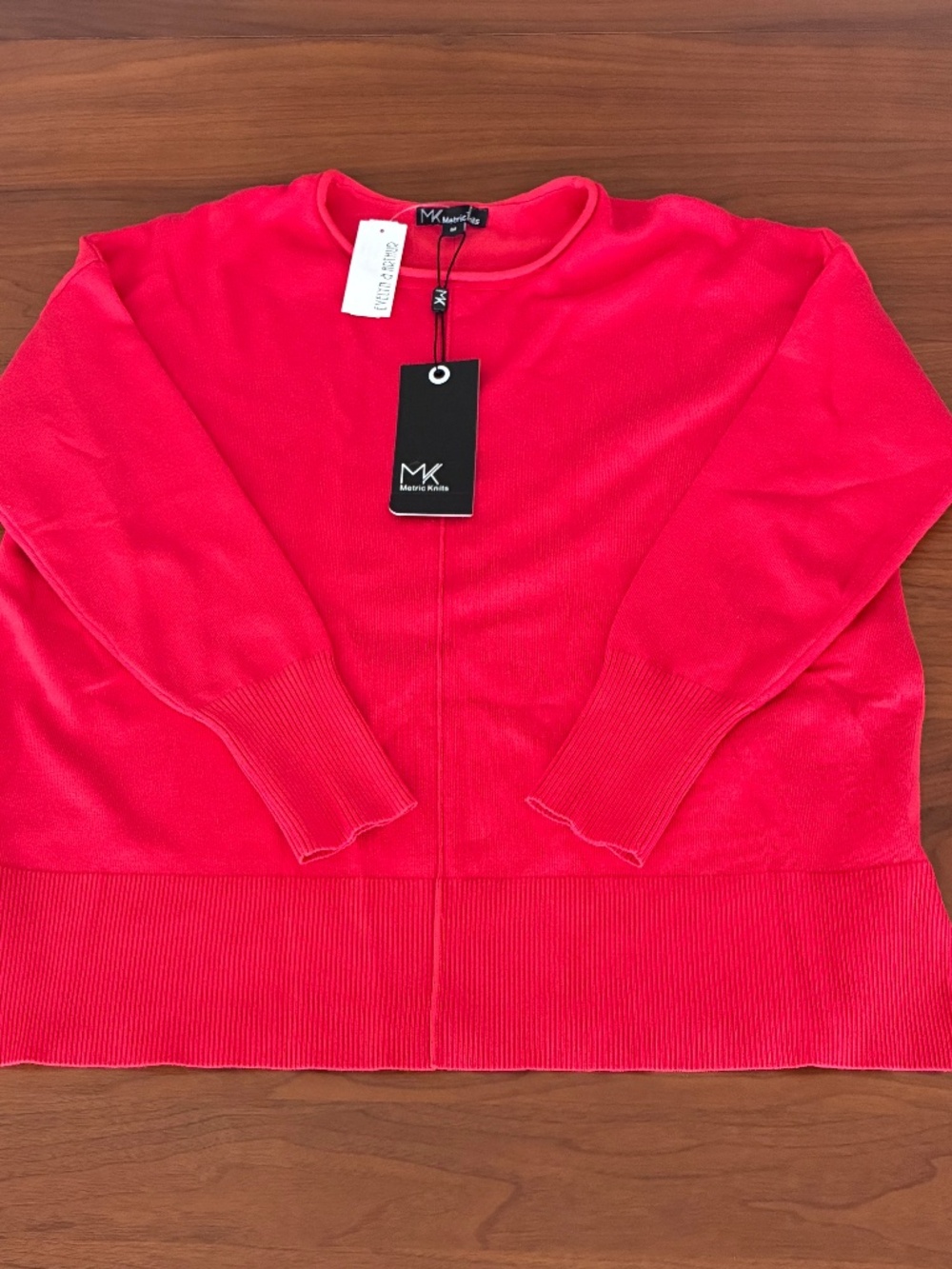 Metric Knits by Evelyn Arthur Red Sweater NWT sz Medium